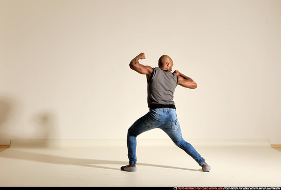 Man Adult Athletic Black Moving poses Casual Dance