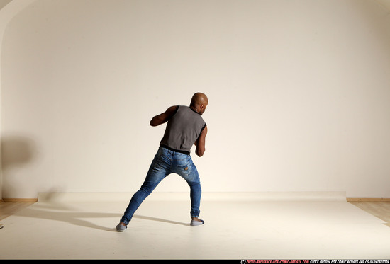 Man Adult Athletic Black Moving poses Casual Dance