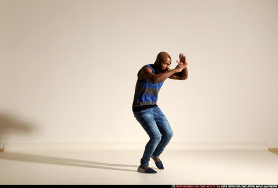 Man Adult Athletic Black Moving poses Casual Dance