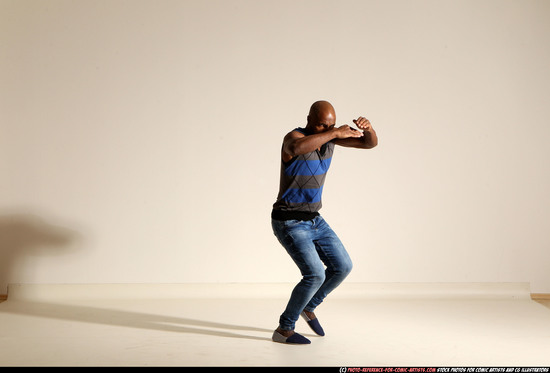 Man Adult Athletic Black Moving poses Casual Dance