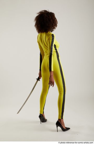 Woman Adult Average Black Fighting with sword Standing poses Casual