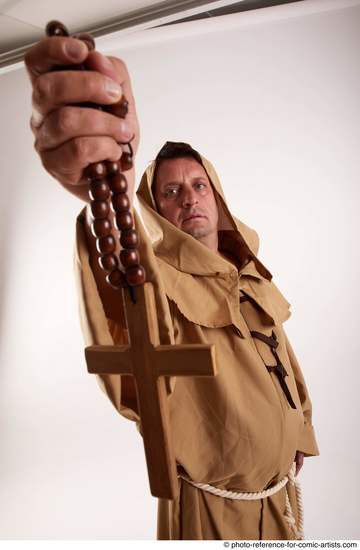 Man Adult Chubby White Fighting without gun Standing poses Coat