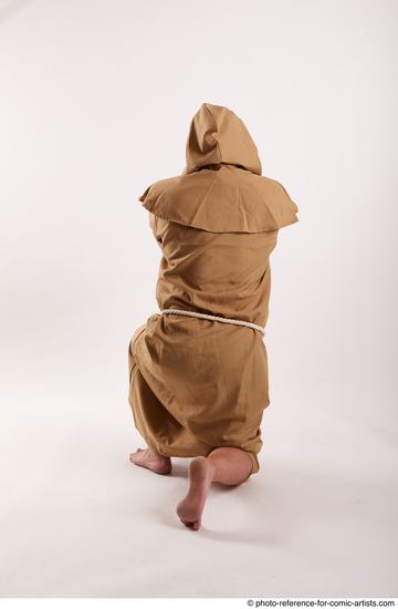 Man Adult Chubby White Neutral Kneeling poses Coat