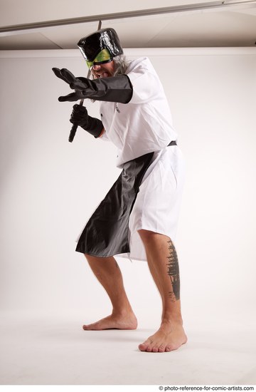 Man Adult Chubby White Fighting with sword Standing poses Casual