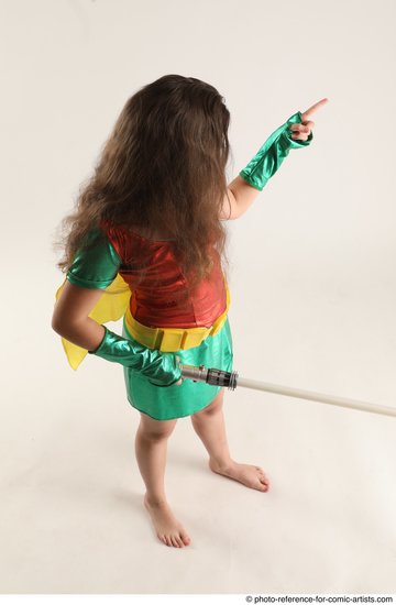 Woman Young Average White Fighting with sword Standing poses Casual