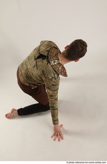 Man Adult Athletic White Kneeling poses Casual Dance