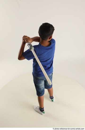 Man Young Athletic White Fighting with sword Standing poses Casual