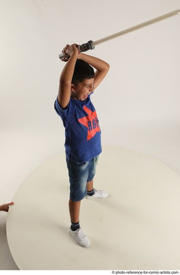 Man Young Athletic White Fighting with sword Standing poses Casual