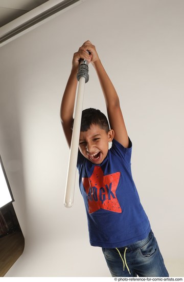 Man Young Athletic White Fighting with sword Standing poses Casual