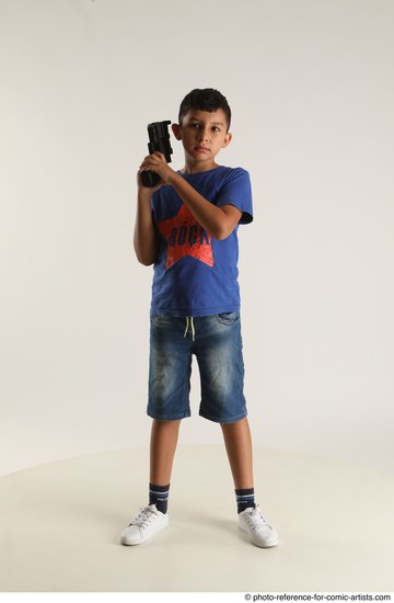 Man Young Athletic White Fighting with gun Standing poses Casual