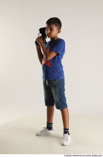 Man Young Athletic White Fighting with gun Standing poses Casual