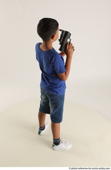 Man Young Athletic White Fighting with gun Standing poses Casual