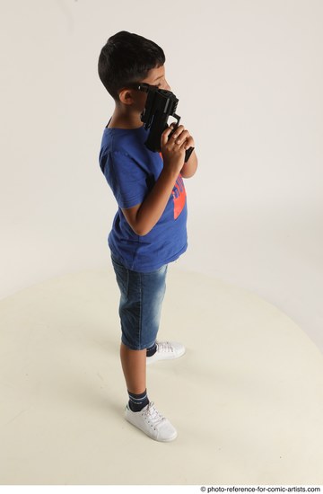 Man Young Athletic White Fighting with gun Standing poses Casual