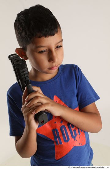 Man Young Athletic White Fighting with gun Standing poses Casual