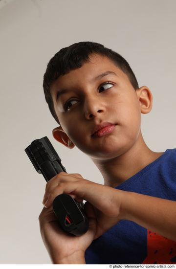 Man Young Athletic White Fighting with gun Standing poses Casual