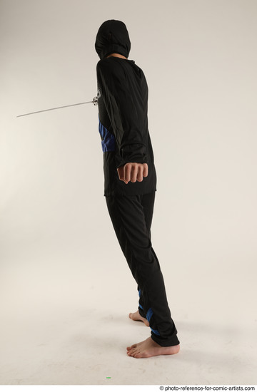 Man Young Athletic White Fighting with sword Standing poses Casual