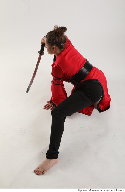 woman adult chubby daily activities kneeling poses casual katerina ninja pose 640v640rpoD