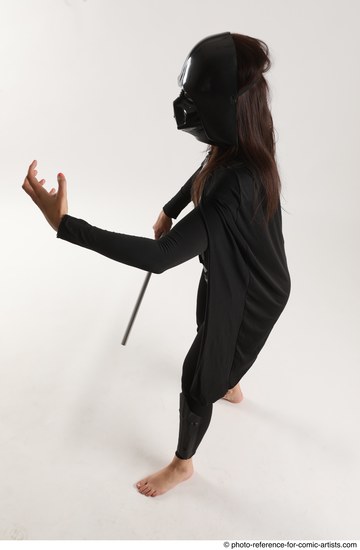 Woman Adult Athletic White Fighting with sword Standing poses Casual