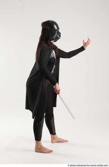 Woman Adult Athletic White Fighting with sword Standing poses Casual