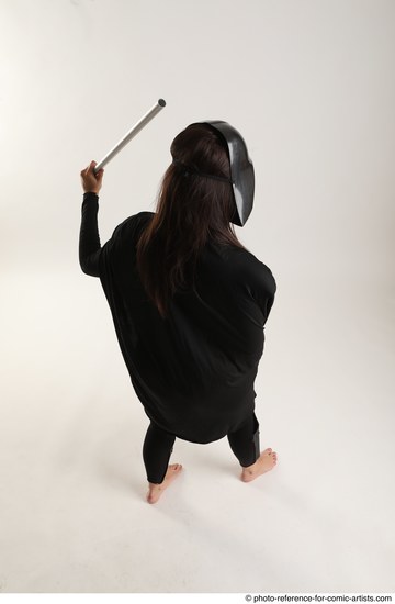 Woman Adult Average White Fighting with sword Standing poses Coat