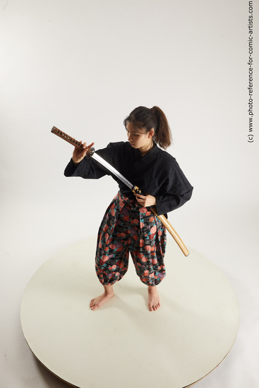 Man Young White Fighting with sword Standing poses Costumes