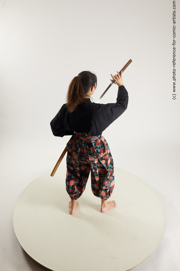 Man Young White Fighting with sword Standing poses Costumes