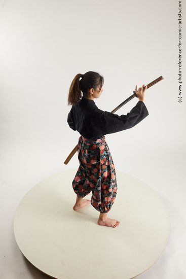 Man Young White Fighting with sword Standing poses Costumes