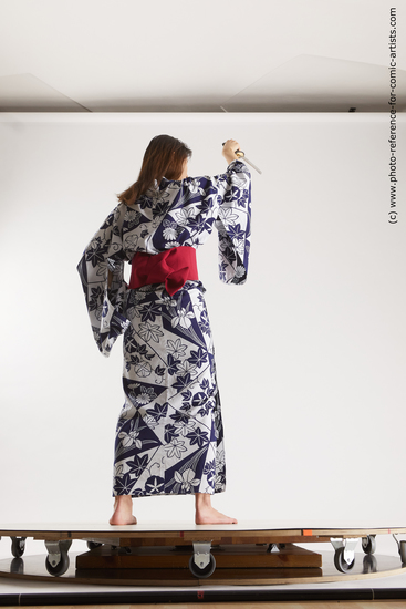 Woman Young Athletic Standing poses Asian Costumes