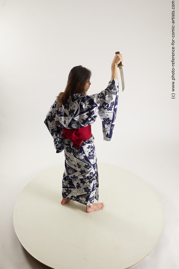 Woman Young Athletic Standing poses Asian Costumes