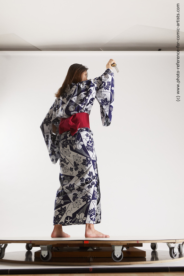 Woman Young Athletic Standing poses Asian Costumes