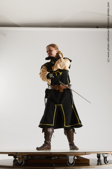 Woman Young Average White Fighting with sword Standing poses Costumes