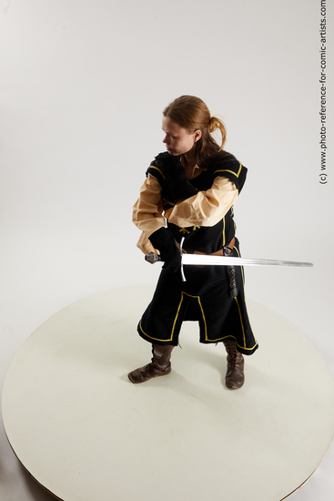 Woman Young Average White Fighting with sword Standing poses Costumes