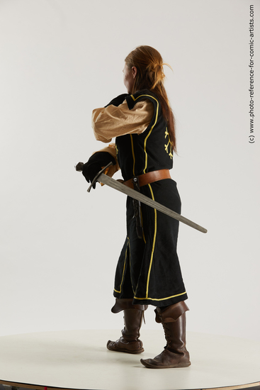 Woman Young Average White Fighting with sword Standing poses Costumes