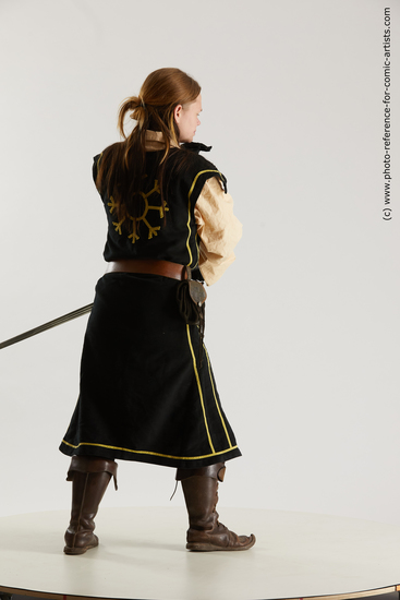 Woman Young Average White Fighting with sword Standing poses Costumes