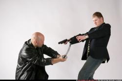 Adult Athletic White Fighting with gun Fight Jacket Men