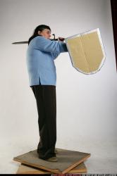 Woman Old Chubby White Martial art Standing poses Casual