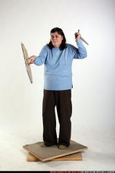 Woman Old Chubby White Martial art Standing poses Casual