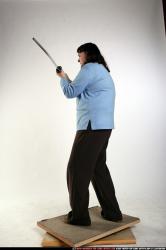 Woman Old Chubby White Martial art Standing poses Casual