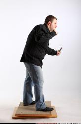 Man Adult Chubby White Fighting with knife Standing poses Casual