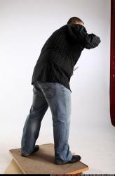 Man Adult Chubby White Fighting with knife Standing poses Casual