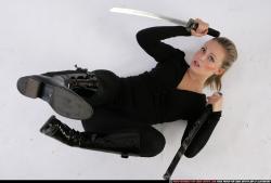 Woman Adult Athletic White Fighting with sword Perspective distortion Casual