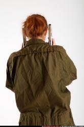 Woman Adult Athletic White Fighting with gun Standing poses Army