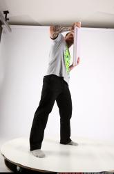 Man Adult Athletic White Throwing Standing poses Sportswear