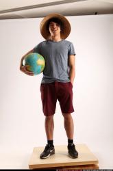 Man Young Athletic Holding Standing poses Casual Asian