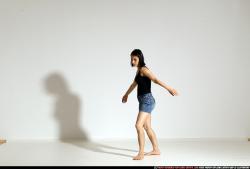 Woman Young Athletic White Martial art Moving poses Casual