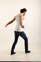 Man Adult Athletic White Fighting without gun Standing poses Casual