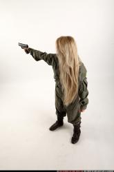 Woman Young Average Fighting with gun Standing poses Army Asian