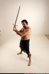 Man Old Average White Fighting with sword Standing poses Army