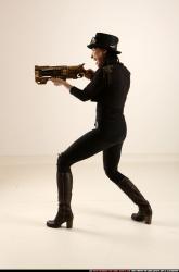 Woman Adult Athletic White Fighting with rifle Standing poses Casual