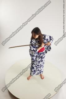 JAPANESE WOMAN IN KIMONO WITH SWORD SAORI 04A